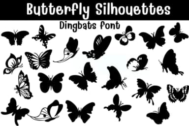 Butterfly Silhouettes by Sontaya — Dingbats Font — thumbnail 1