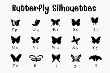 Butterfly Silhouettes by Sontaya — Dingbats Font — thumbnail 3