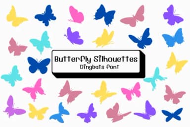 Butterfly Silhouettes by Ketsarin — Dingbats Font — thumbnail 1