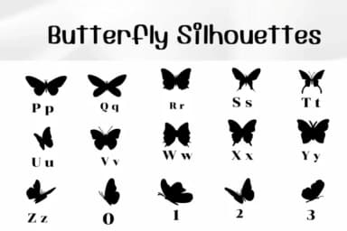 Butterfly Silhouettes by Ketsarin — Dingbats Font — thumbnail 3