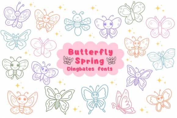 Butterfly Spring by Natchuta — Dingbats Font