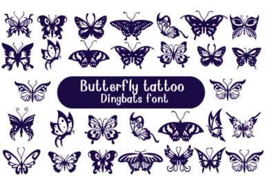 Butterfly Tattoo by Nongyao — Dingbats Font — thumbnail 1