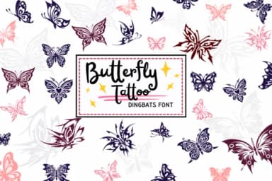 Butterfly Tattoo by PraewDesigns — Dingbats Font — thumbnail 1