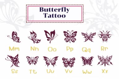 Butterfly Tattoo by PraewDesigns — Dingbats Font — thumbnail 3
