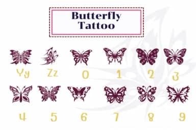 Butterfly Tattoo by PraewDesigns — Dingbats Font — thumbnail 4