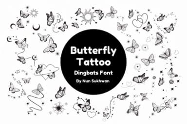 Butterfly Tattoo by Nun Sukhwan — Dingbats Font — thumbnail 1