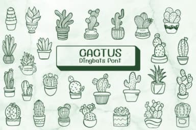 Cactus by Ketsarin — Dingbats Font — thumbnail 1