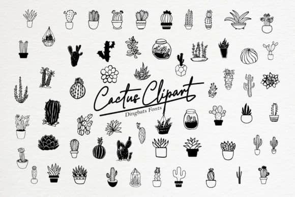 Cactus Clipart by iyhulmonsta — Dingbats Font