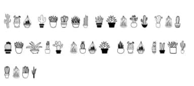 Cactus Clipart by iyhulmonsta — Dingbats Font — thumbnail 7