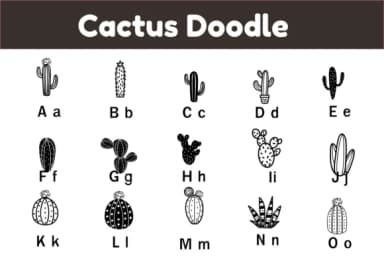 Cactus Doodle by Nun Sukhwan — Dingbats Font — thumbnail 2