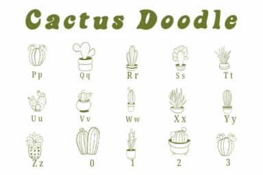 Cactus Doodle by Suphitchaya — Dingbats Font — thumbnail 3