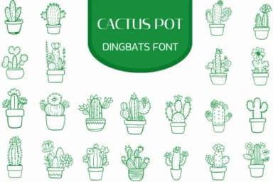 Cactus Pot by Heartcraft Atelier — Dingbats Font — thumbnail 1