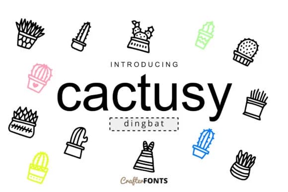 Cactusy Doodle by CrafterFonts — Dingbats Font