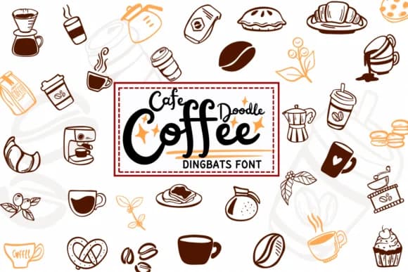 Cafe Coffee Doodle by PraewDesigns — Dingbats Font