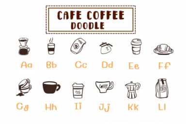 Cafe Coffee Doodle by PraewDesigns — Dingbats Font — thumbnail 2