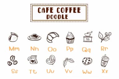 Cafe Coffee Doodle by PraewDesigns — Dingbats Font — thumbnail 3