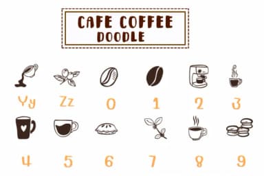 Cafe Coffee Doodle by PraewDesigns — Dingbats Font — thumbnail 4