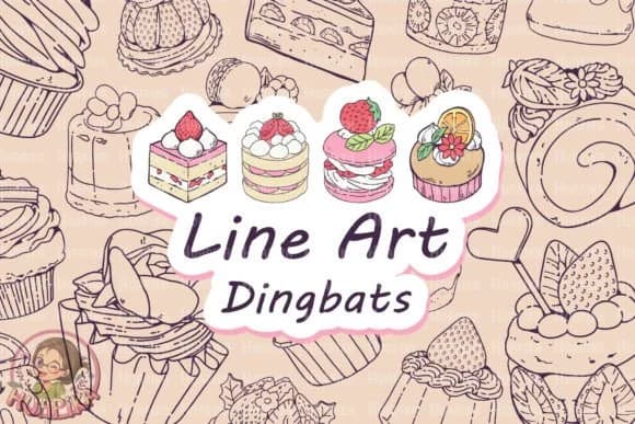 Cake Line Art by huapika — Dingbats Font