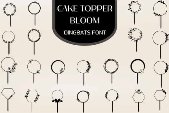 Cake Topper Bloom by Heartcraft Atelier — Dingbats Font