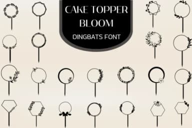 Cake Topper Bloom by Heartcraft Atelier — Dingbats Font — thumbnail 1