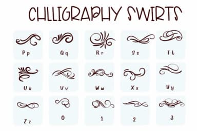 Calligraphy Swirls by Sirinart — Dingbats Font — thumbnail 3