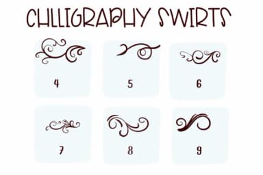 Calligraphy Swirls by Sirinart — Dingbats Font — thumbnail 4