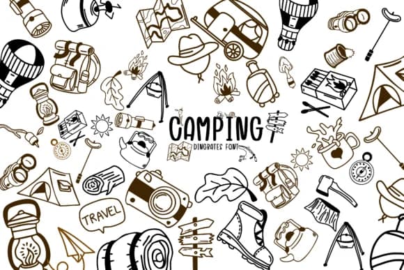 Camping by Bee Piyanuch — Dingbats Font