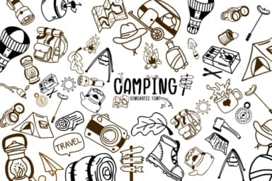 Camping by Bee Piyanuch — Dingbats Font — thumbnail 1