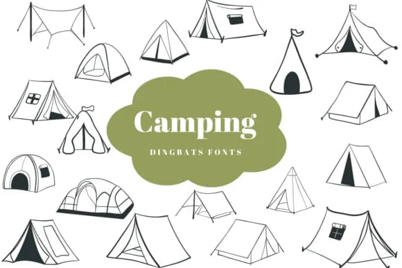 Camping by Suphitchaya — Dingbats Font