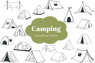 Camping by Suphitchaya — Dingbats Font — thumbnail 1