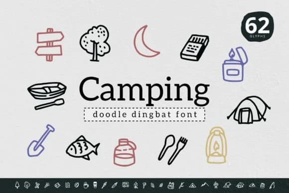 Camping by YandiDesigns — Dingbats Font