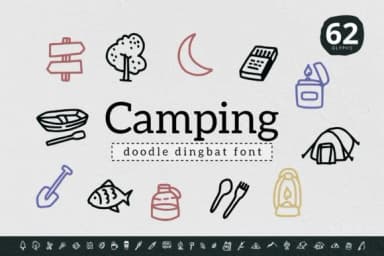 Camping by YandiDesigns — Dingbats Font — thumbnail 1