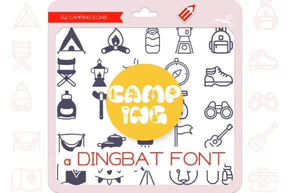 Camping by WADLEN — Dingbats Font
