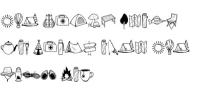 Camping by Nun Sukhwan — Dingbats Font — thumbnail 8