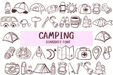Camping by Nongyao — Dingbats Font — thumbnail 1