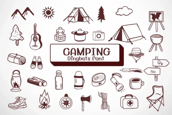 Camping by Ketsarin — Dingbats Font
