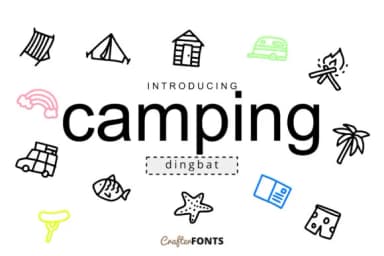 Camping Doodle by CrafterFonts — Dingbats Font — thumbnail 1