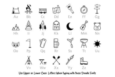 Camping Doodle by digitalplannerland — Dingbats Font — thumbnail 2