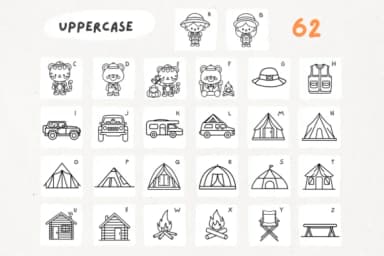 Camping Doodle by Babymimiart — Dingbats Font — thumbnail 8