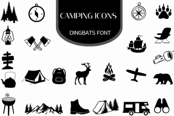 Camping Icons by Heartcraft Atelier — Dingbats Font