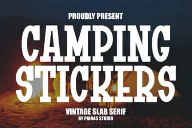 Camping Stickers by Pian45 — Slab Serif Font — thumbnail 1
