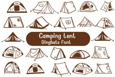 Camping Tent by Nongyao — Dingbats Font — thumbnail 1