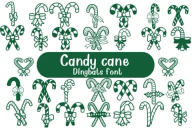 Candy Cane by Nongyao — Dingbats Font — thumbnail 1