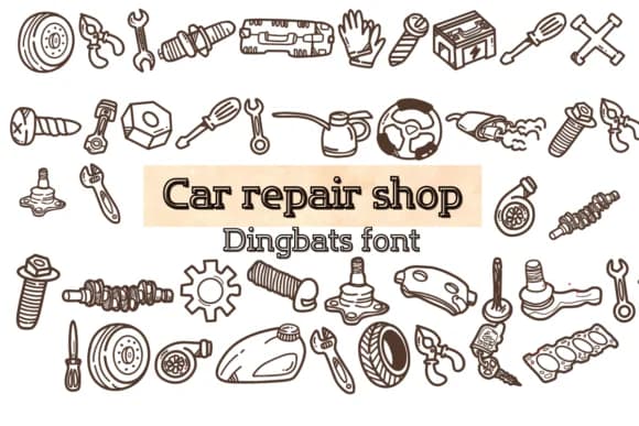 Car Repair Shop by Nongyao — Dingbats Font