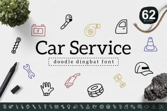 Car Service by YandiDesigns — Dingbats Font