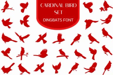 Cardinal Bird Set by Heartcraft Atelier — Dingbats Font — thumbnail 1