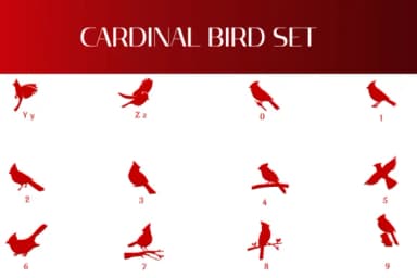 Cardinal Bird Set by Heartcraft Atelier — Dingbats Font — thumbnail 4