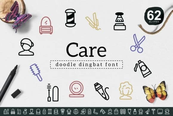 Care by YandiDesigns — Dingbats Font