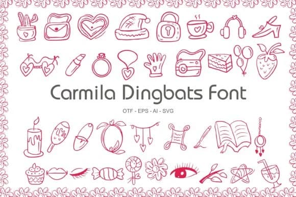 Carmila Dingbats by edywiyonopp — Dingbats Font