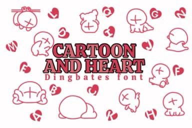 Cartoon and Heart by Chonada — Dingbats Font — thumbnail 1